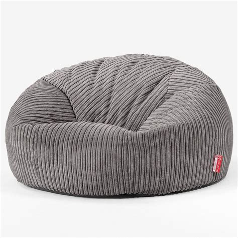 Lounge Pug Graphite Gray Luxury Bean Bag Sofa Beanbags Corduroy The Lounge Pug