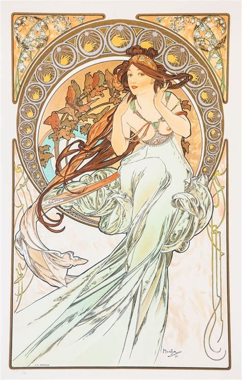 Alphonse Mucha The Arts Music Nude Art Nouveau Breasts Goddess Etsy