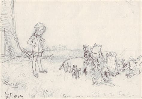 Original Art Stories: Winnie The Pooh Pencil Sketches