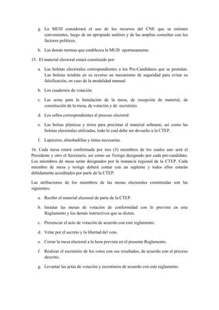 Reglamento De Elecciones Primarias Pdf