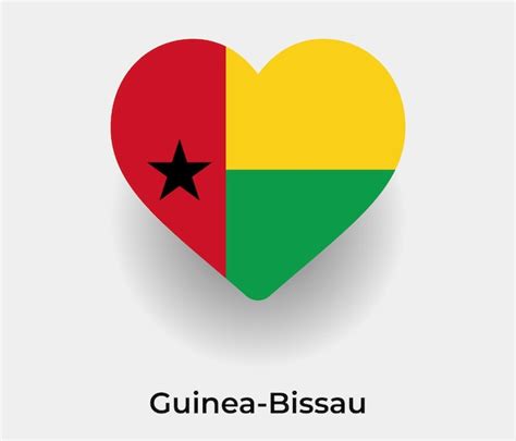 Premium Vector Guinea Bissau Flag Heart Shape Icon Vector Illustration