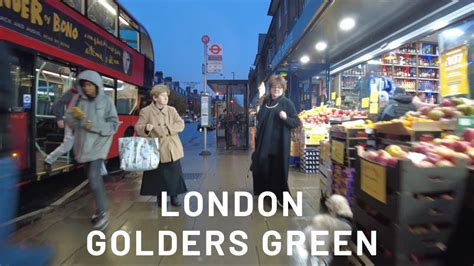 London Golders Green Sunday Evening Walk Along High Street Shops And