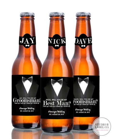 Beer Labels Will You Be My Groomsman Label Suit Up Etsy Be My Groomsman Groomsmen Proposal