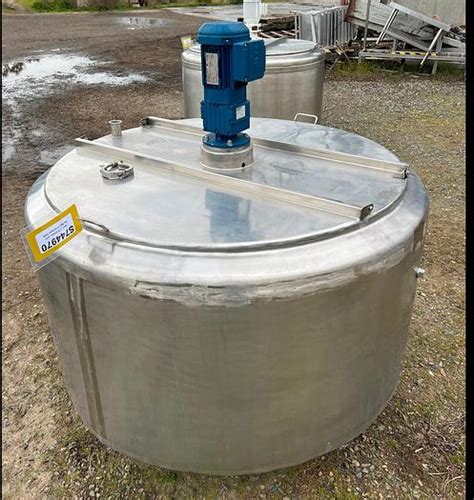 Used Tank 175 Gallon Stainless Steel Jacketed Agitated Vat