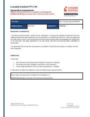 BSBMGT608 Summative Assessment KayoIio 1 4 Pdf Lonsdale Institute PTY