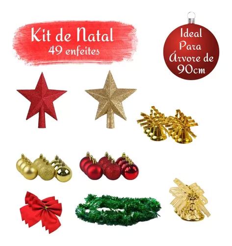 Kit Enfeites Árvore De Natal Natalino Decorada Luxo Completo MercadoLivre