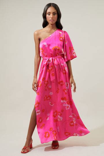 Poppy Floral Abelia Hi Low Maxi Dress Sugarlips