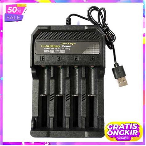 Jual Bisa COD GTF Charger Baterai USB Lithium 18650 4 Slot MS 5D84A