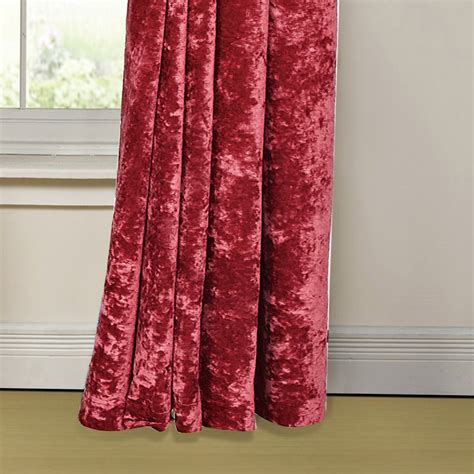 Ready Made Eyelet Red Crushed Velvet Curtains Imperial Rooms