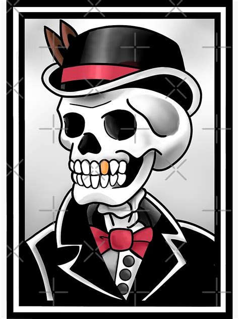 Harry Styles Dapper Skeleton Tattoo Art Print By Kenzieanno Redbubble