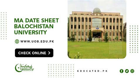 Balochistan University Ma Date Sheet 2024 Quetta