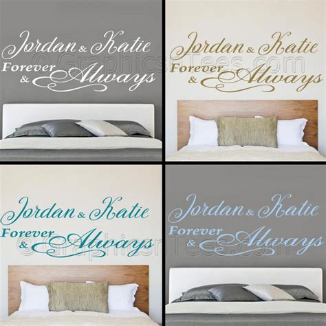 Forever And Always Personalised Bedroom Wall Sticker Romantic Love Quote