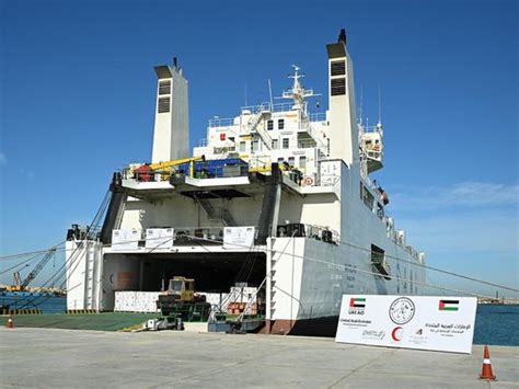 Uae Aid Ship Carrying Tonnes Of Relief Supplies To Gaza Arrives