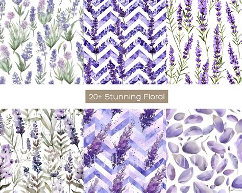 Lavendel Blumen Frühling Digitales Papier Aquarell Blumen Hintergründe