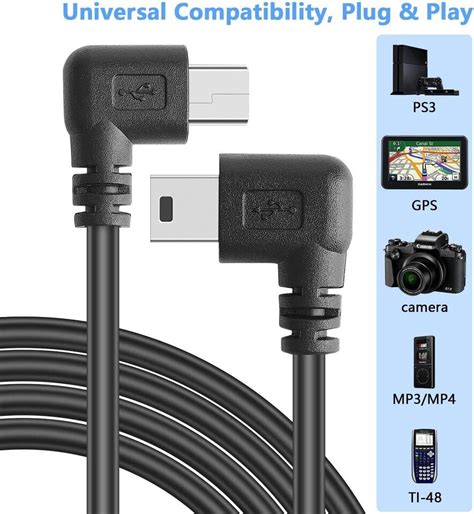 PASOW Mini USB Charging Cable 2 0 A Male To Mini B 11 5FT Right Angle