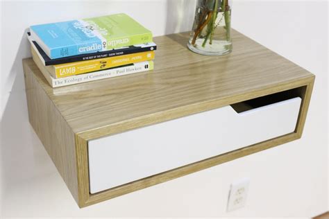 Floating Nightstands white oak modern