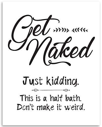 Get Naked Just Kidding 11x14 Unframed Art Print Great Bathroom