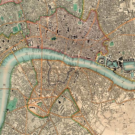 Victorian Old London Map 1830 England Am35 Etsy