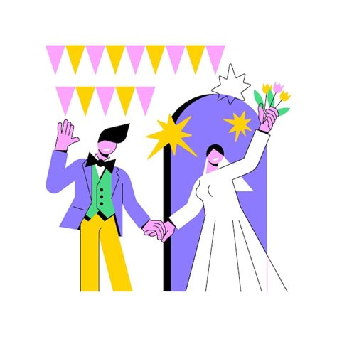 Premium Vector | Wedding party abstract concept vector illustration