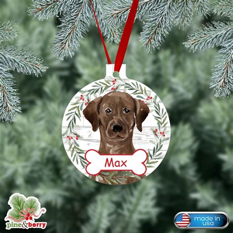 Labrador Ornament Chocolate Lab Dog Christmas Ornament Etsy