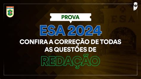 Redação Gabarito ESA 2024 YouTube