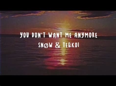 Snøw Teqkoi You don t want me anymore lyrics YouTube