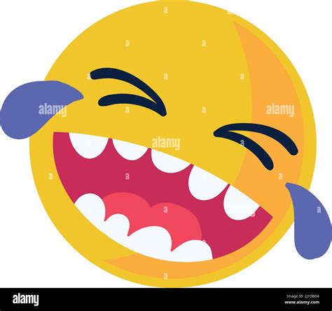 Isolated Yellow Emoticon Laughing Out Loud Lol Vector Stock Vector