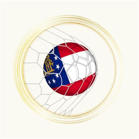 Premium Vector Georgia Scoring Goal Abstract Football Symbol With Illustration Of Georgia Ball