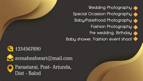 Photography Visiting Card Template Free Hindi Design