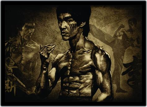 Quadro Decorativo Bruce Lee Lutas Moldura Salas G Vital Quadros