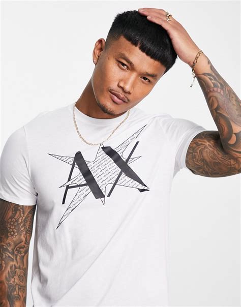 Заказать Футболки Белая футболка Armani Exchange с логотипом звезды AX ...