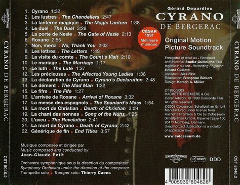 CYRANO DE BERGERAC MUSIQUE DE FILM JEAN CLAUDE PETIT CD EBay