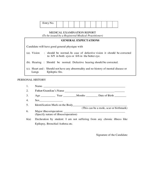 Fillable Online Medical Examination Report Form TemplateJotForm Fax