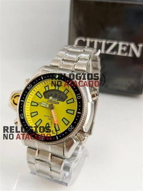 Comprar Relógio Citizen Aqualand Amarelo P Aço Série Ouro A prova