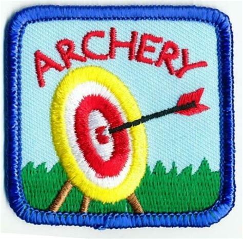 Boy Girl Cub Archery Yellow Bow Arrow Fun Patches Crests Badges Guides