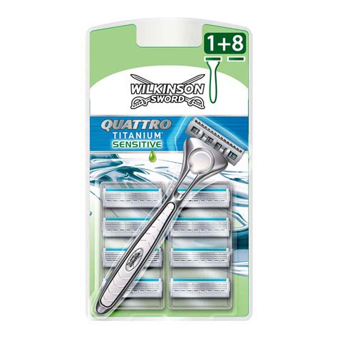 Wilkinson Sword Quattro Titanium Men S Razor And Blades Pack Wilko