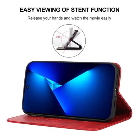 For Tecno Pova Neo Magnetic Closure Leather Phone Case Red