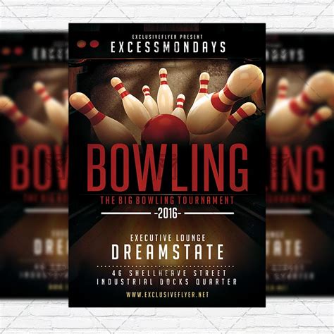 Bowling Party Flyer Template