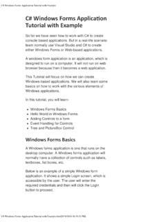 C Windows Forms Application Tutorial With Example C Windows Forms