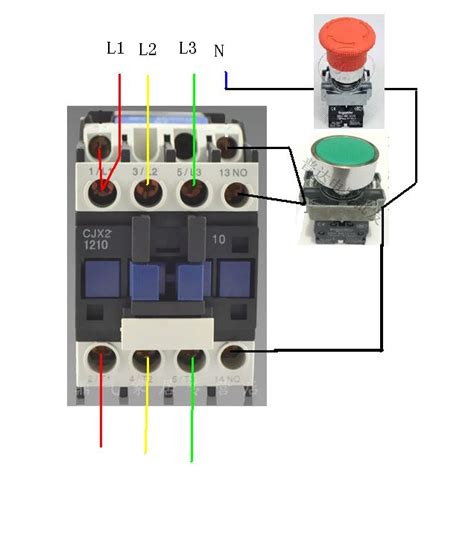 380v交流接触器连接启停按扭接线图实际图百度知道