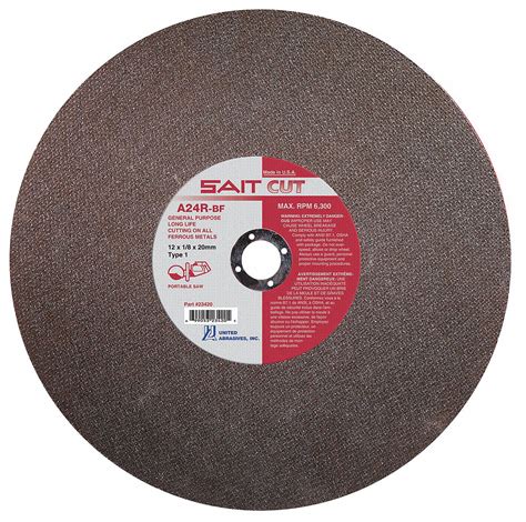 United Abrasives Sait CutOff Wheel A24R 14 X 125 X1 5400rpm 23450