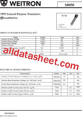 S8050 Fiches technique(PDF) - Weitron Technology