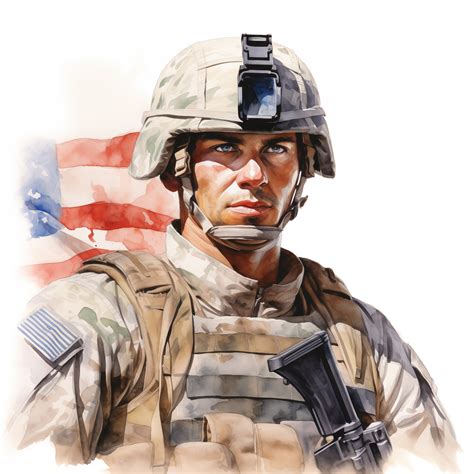 US Soldier Clipart, USA Army Soldier Images, 10 Watercolor Clip Art ...