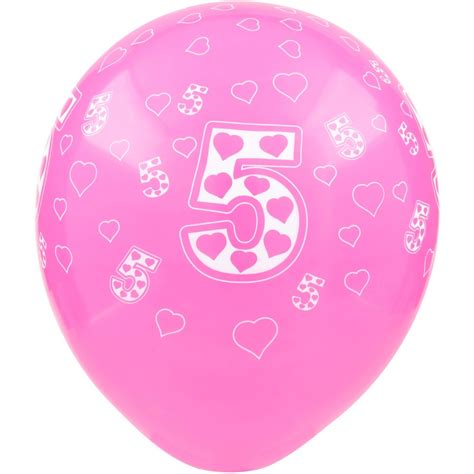 5th Birthday Balloons 6 Pack - Pink | BIG W