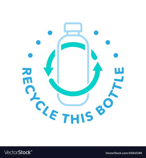 Recycle Plastic Bottle Icon Logo Badge Royalty Free Vector