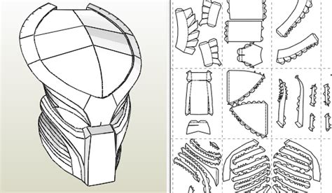 Casco De Depredador In Pepakura Pdo