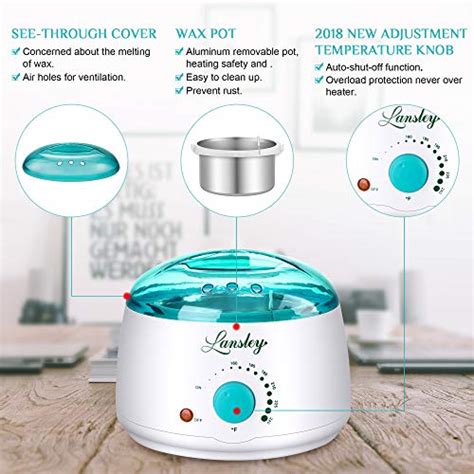 Home Waxing Kit For Hair Removal Lansley Pearl Wax Melting Pot For Brazilian Bikini At Home