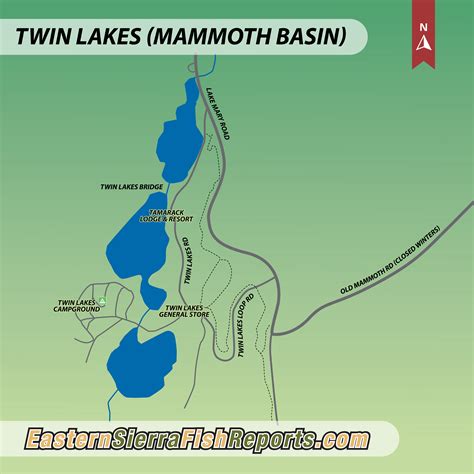 Twin Lakes (Mammoth Basin) - Fish Reports & Map