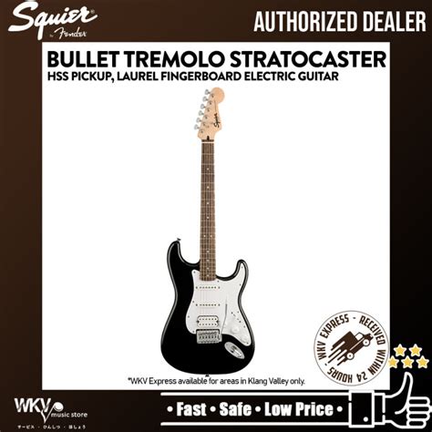 Squier By Fender Bullet Tremolo Stratocaster Hss Pickup With 6 String Electric Guitar Laurel