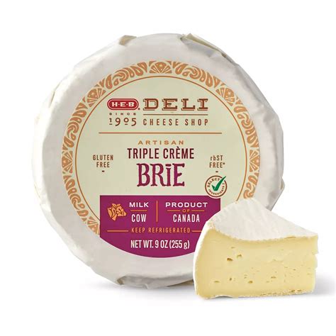 H E B Deli Artisan Triple Crème Brie Cheese Wheel Shop Cheese At H E B